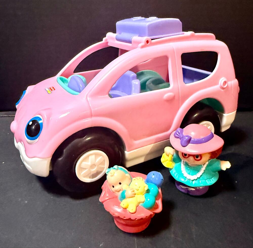 Fisher Price Little People Musical SUV car Mini Van 2009 mom & baby Set 1